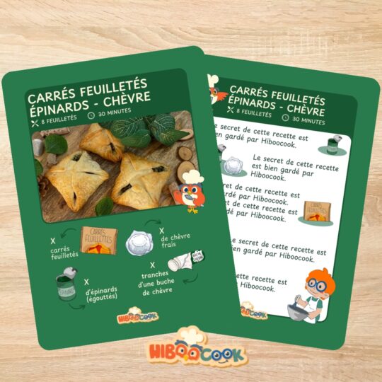 Carrés feuilletés épinards - chèvre
