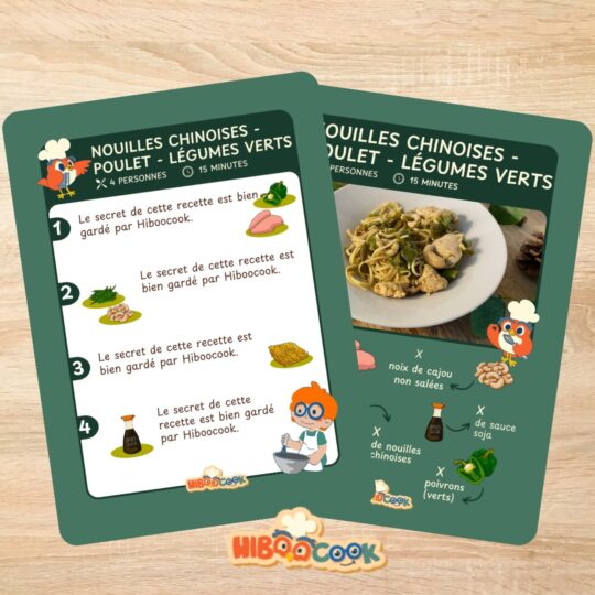 Nouilles chinoises - poulet - légumes verts