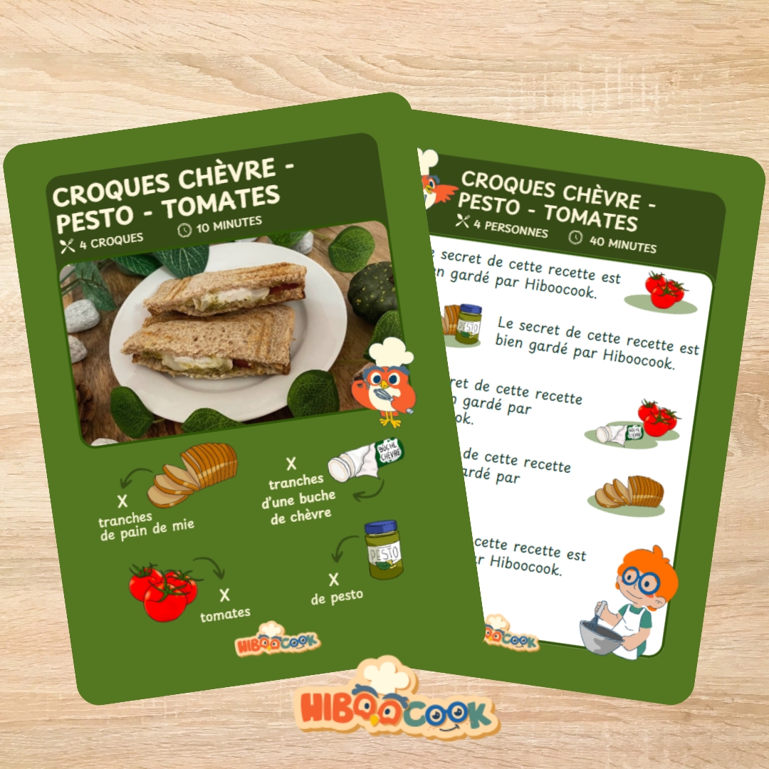 Croques chèvre - pesto - tomates